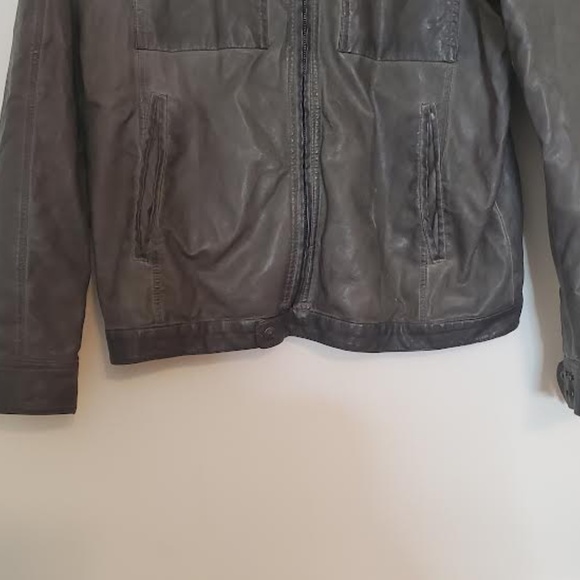 Vintage Mens Decree Faux Leather Distressed Bomber Jacket. Size Large. - Picture 3 of 11